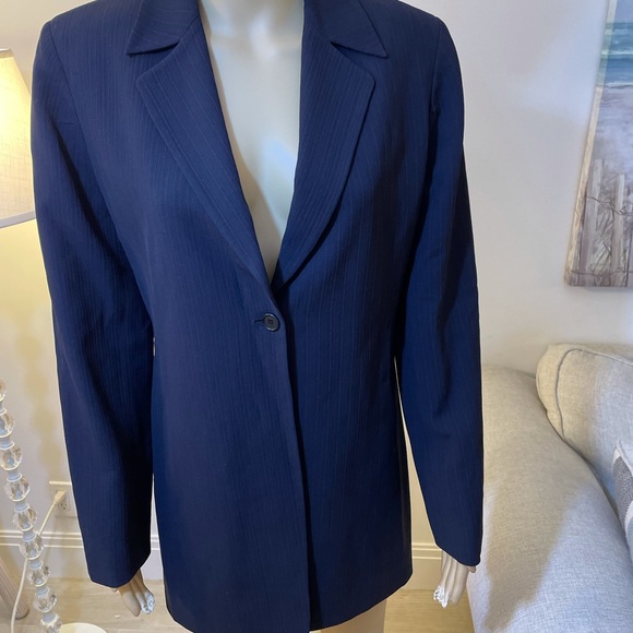 Emanuel Ungaro Magnificent Suit Pin Striped Jacket Sz 6 Perfect Condition - Picture 3 of 13